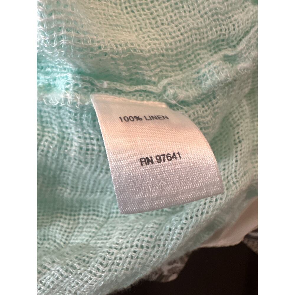 ✨2/$20 J. Jill Linen Mint Green Open Sheer Top Lagenlook Beachy Plus Size 1X - Picture 12 of 14